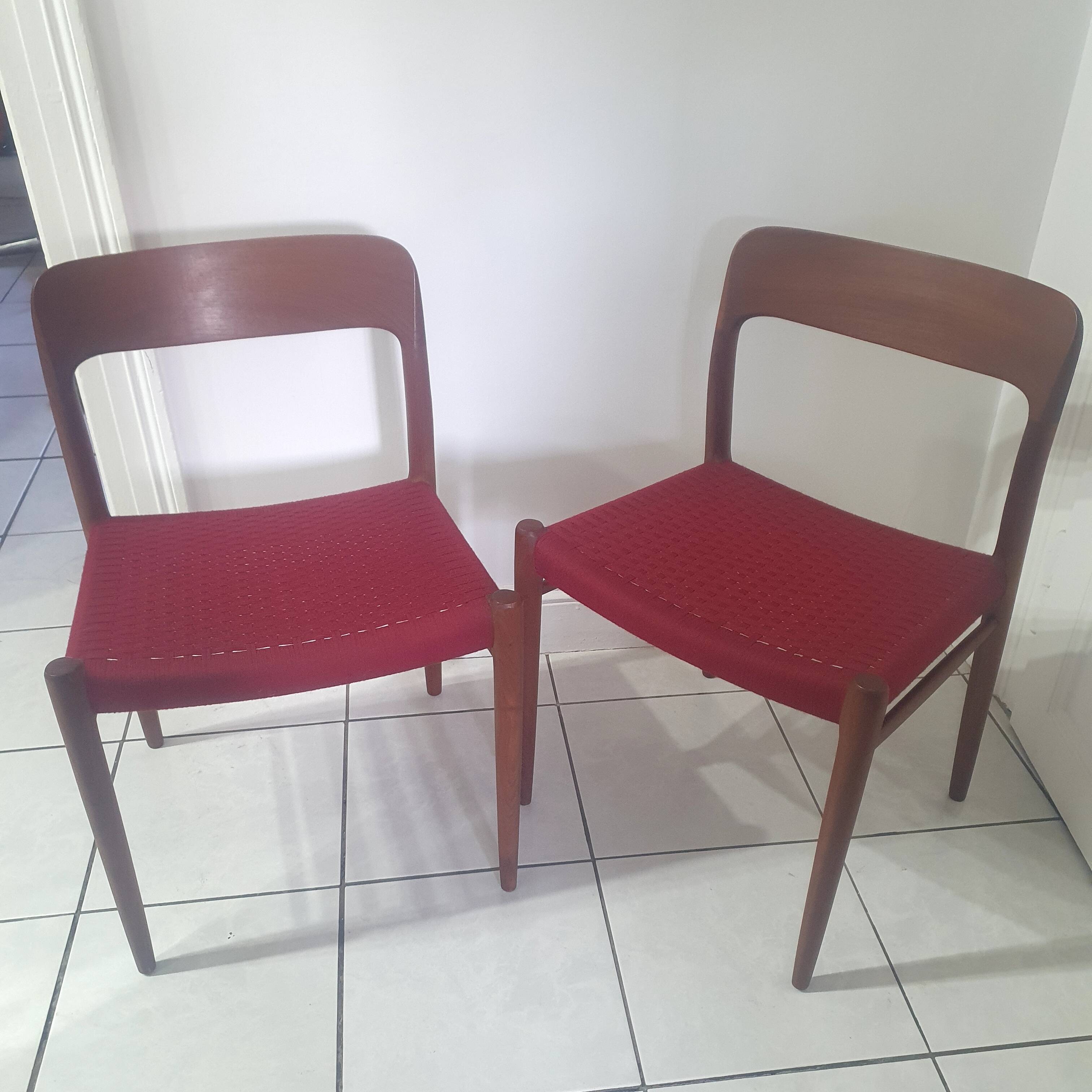 Pair of Niels Otto Moller Model 75 Chairs