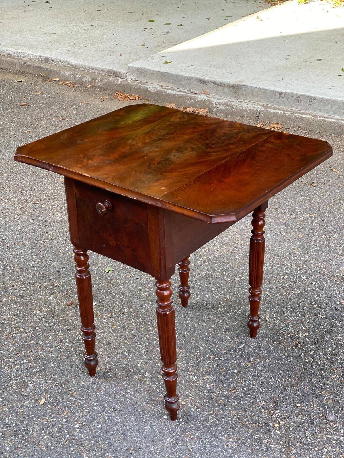 Victorian bedside table with shutters and drawers