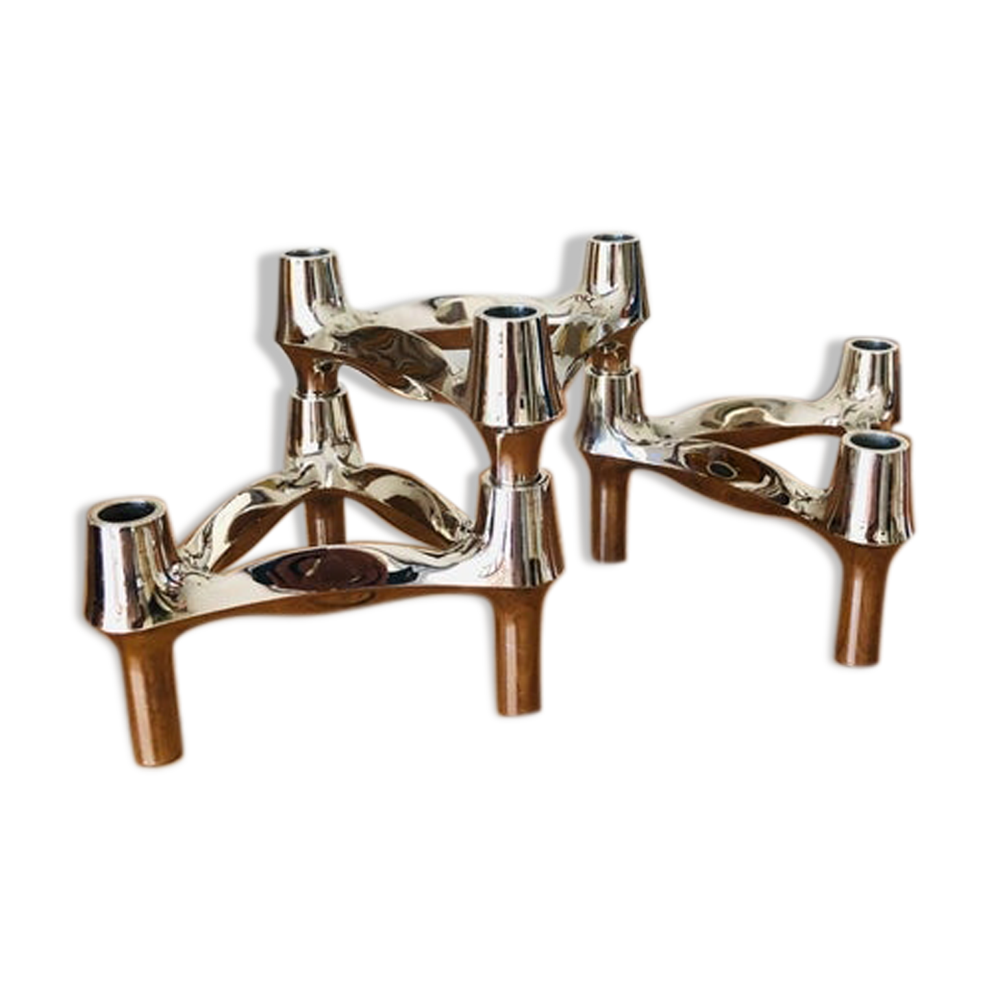 Set of 3 BMF metal candle holders