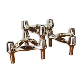 Set of 3 BMF metal candle holders