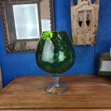 Vase vert, en verre empoli vintage
