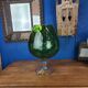 Vase vert, en verre empoli vintage