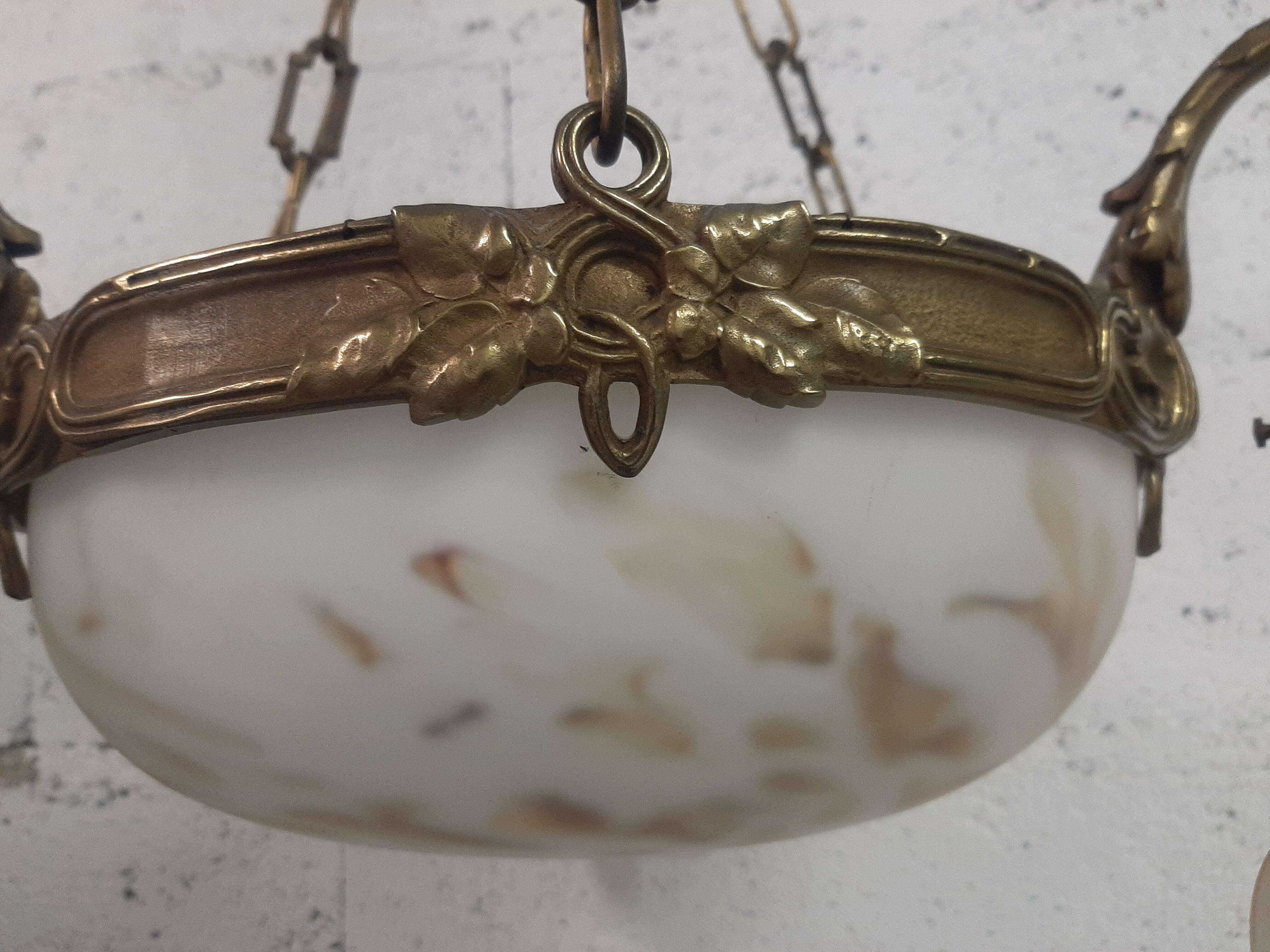 Bronze chandelier and glass paste