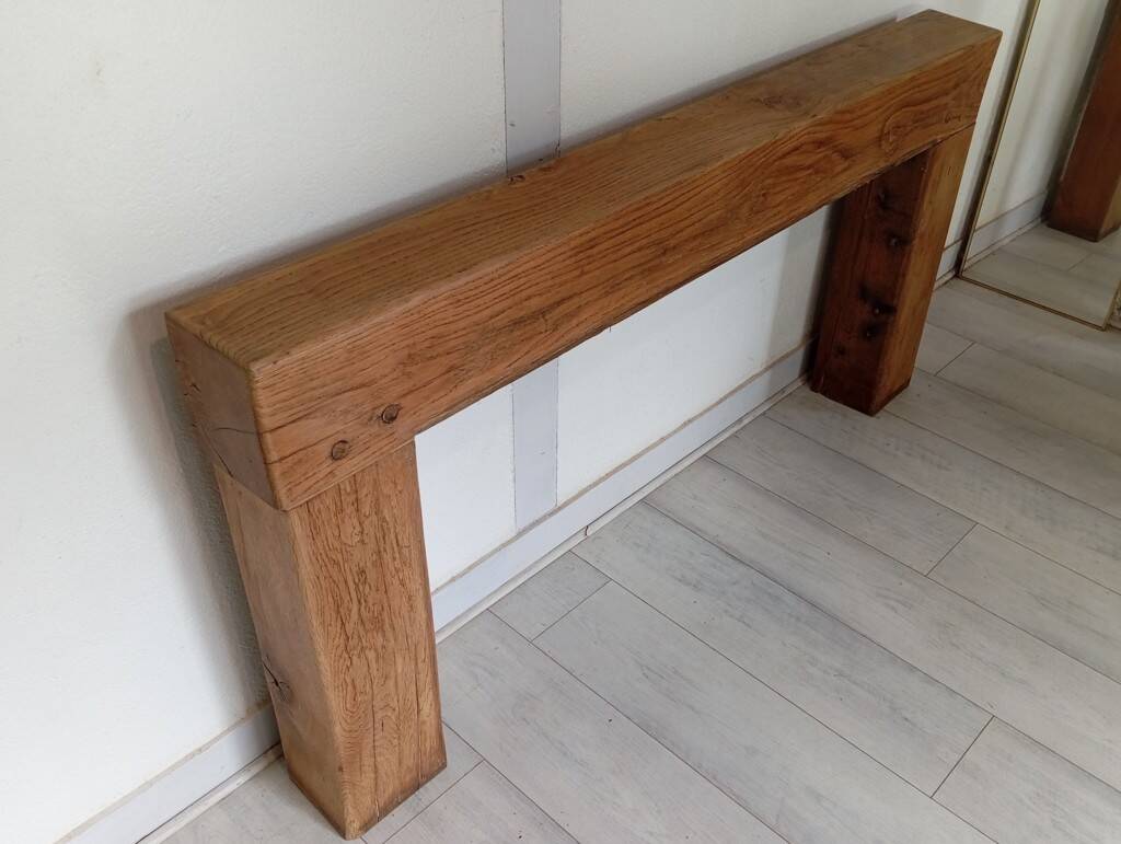 Minimalist solid oak console