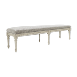 Louis XVI style wooden bench with carved rosettes
