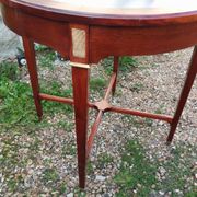 Table bouillotte ancienne style louis xvi avec plateau marbre