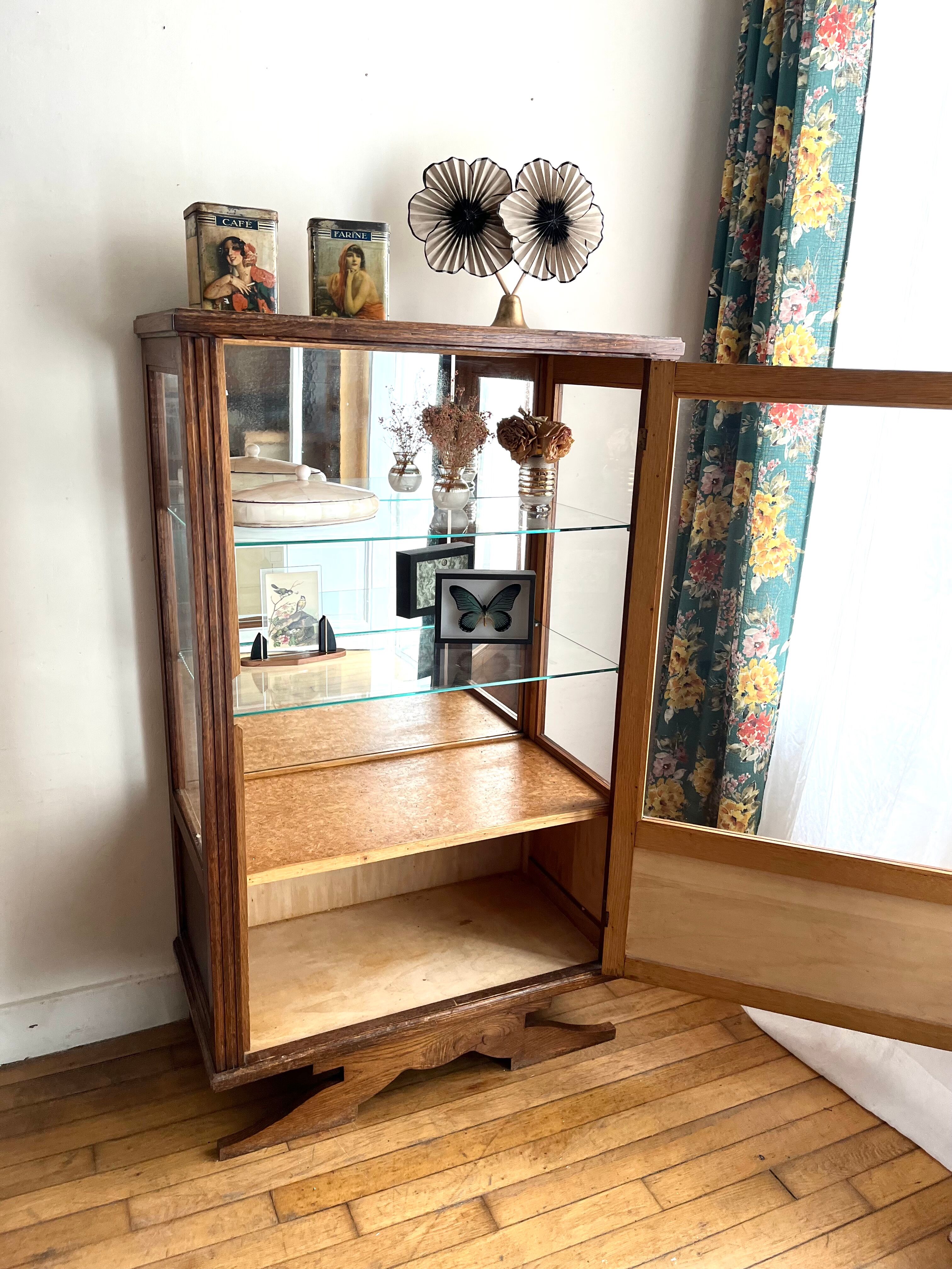 Antique oak window foot mustache