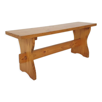 Scandinavian modern pinewood bench, 1960's