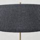 Lampe sur pied Van De Heg design chrome / abat-jour noir strié