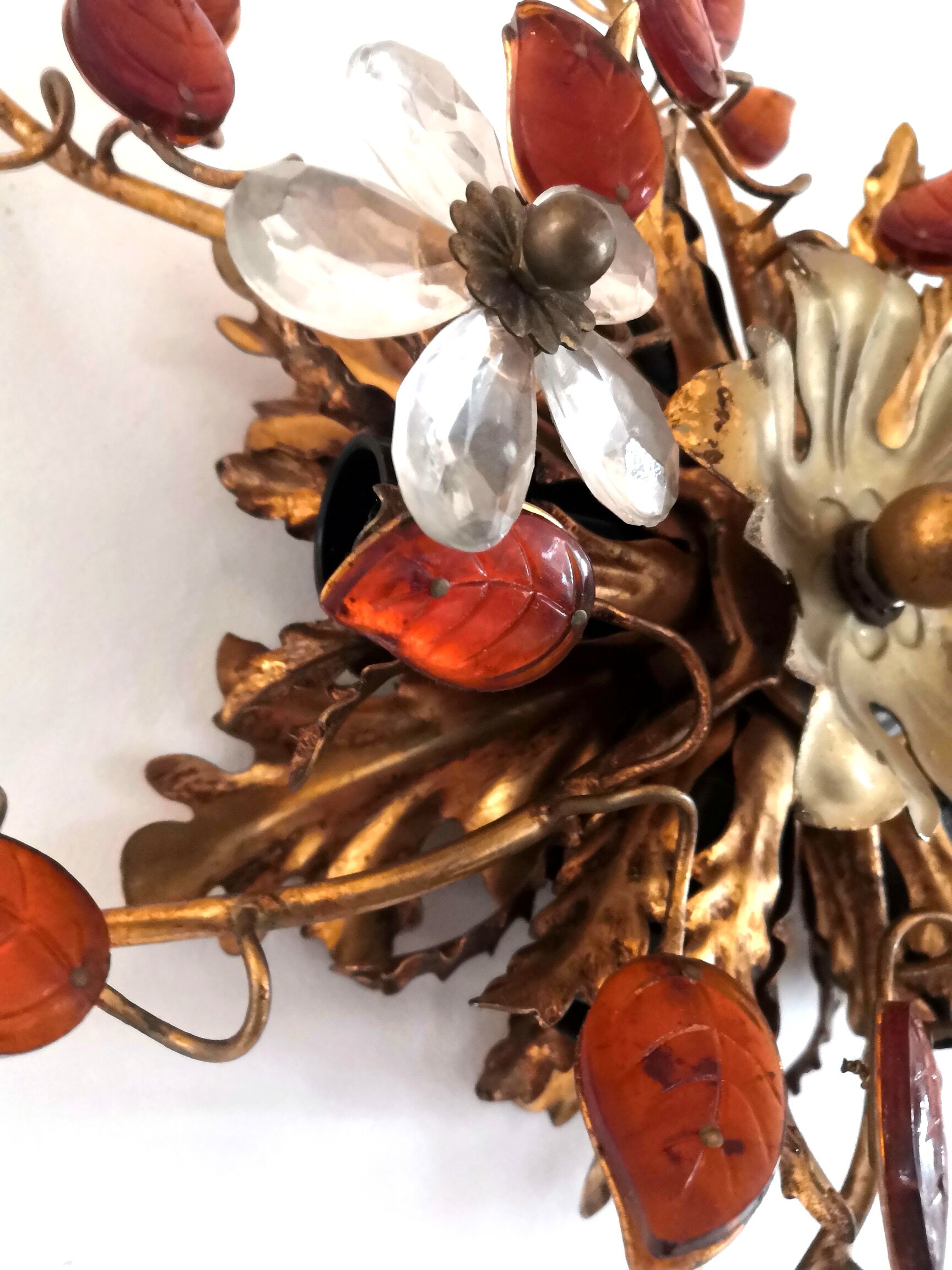 Ceiling lamp or wall lamp Maison Banci gilded metal and Murano glass