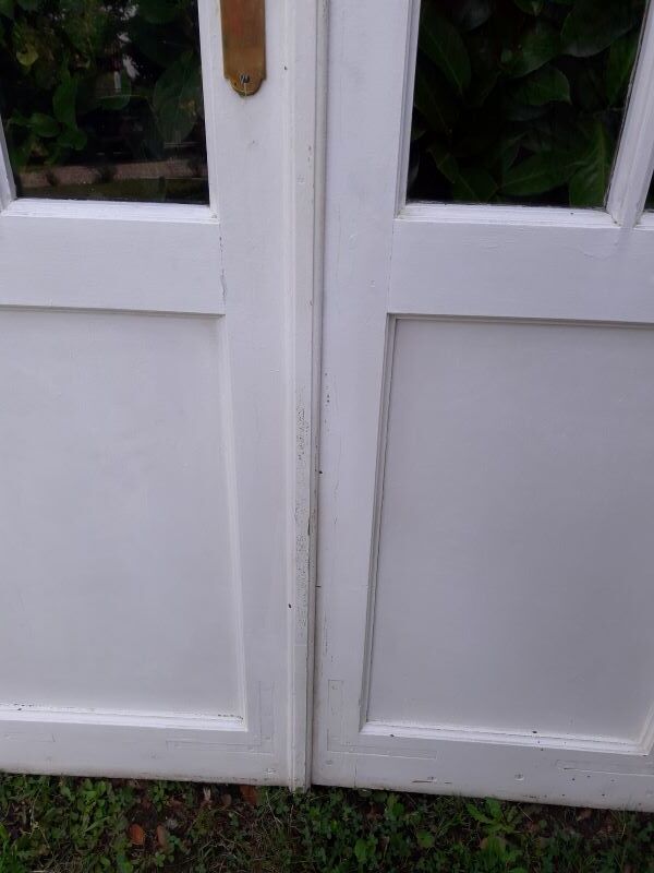 Door bay window arched oak frame H233,5xW234 small tiles