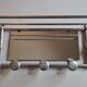 Aluminum wall coat rack with mirror, 5 hooks and a hat holder, 50s