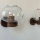 Pair of vintage wall lights, copper and bubbled glass, BEGA Germany 1970