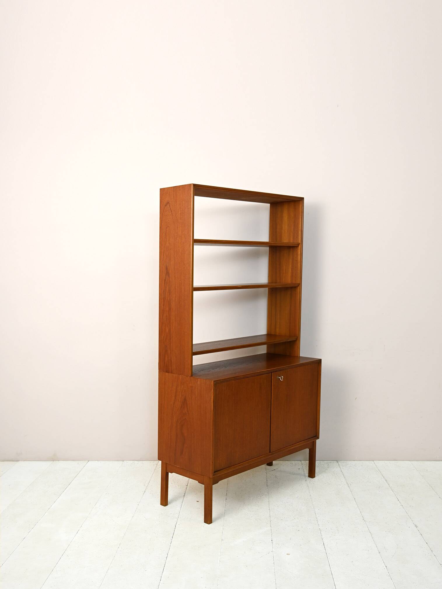 Vintage Swedish bookcase with storage compartment