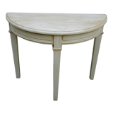 Console demi-lune tripode  bois peint massif tripode excellent etat