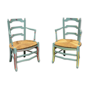 Paire de fauteuils rustiques