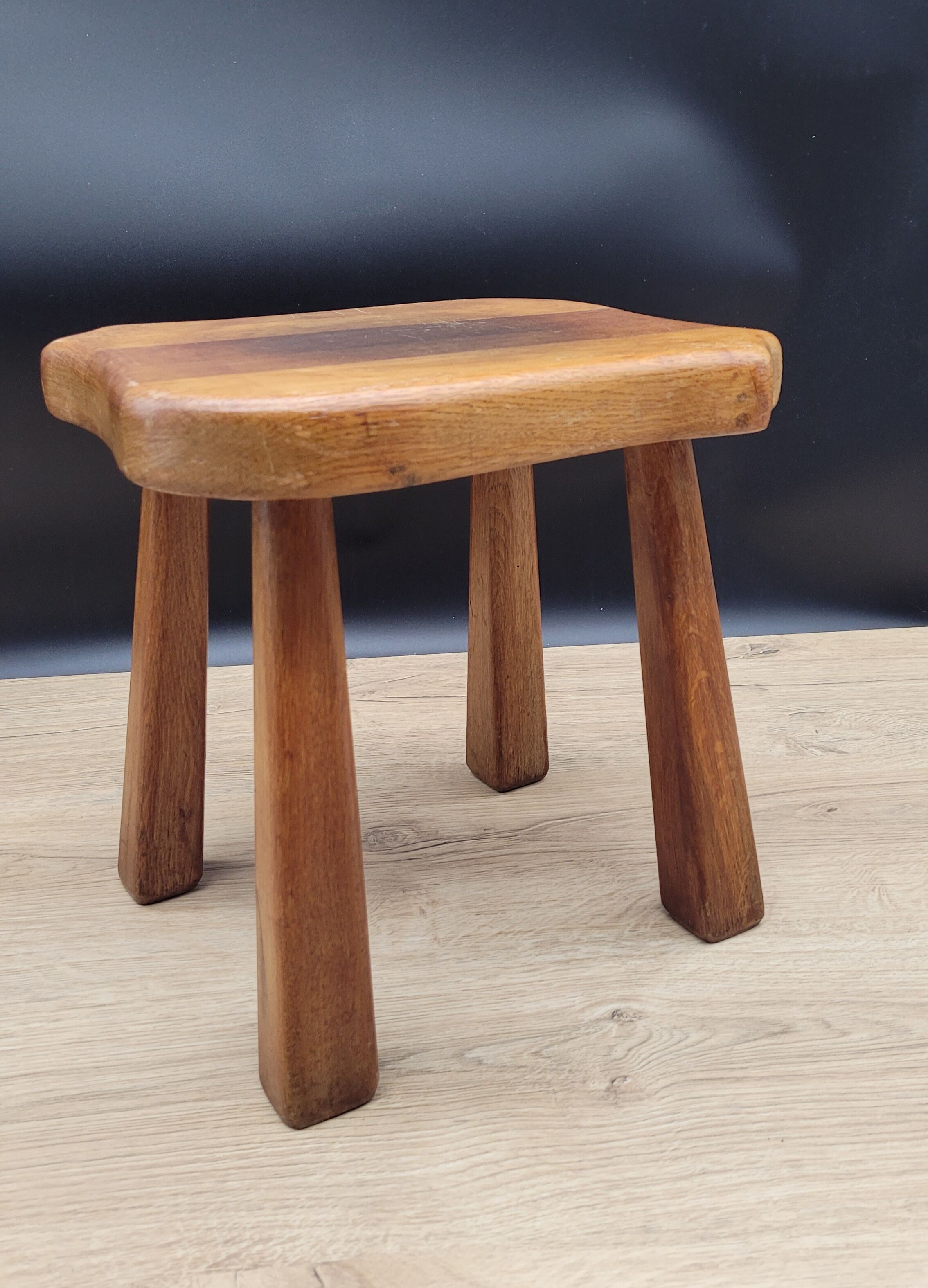Quadripod solid wood stool
