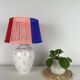 Lampe vintage céramique et abat-jour scoubidou