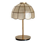 Table lamp with a vintage mother-of-pearl lampshade set