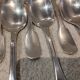 11 silver-plated dessert spoons by Christofle, Cluny pattern, striped