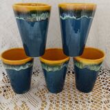 5 old Vallauris mugs / mazagrans