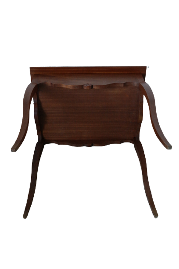 Table d'appoint, travailleuse pupitre vintage artisanale en acajou