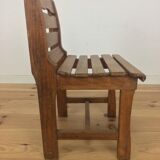 Children's wooden slatted chair