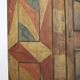 Rustic Farmhouse Folk Art Painted Bridal Cabinet in Faux-Marble