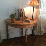 Antique half-moon wooden console