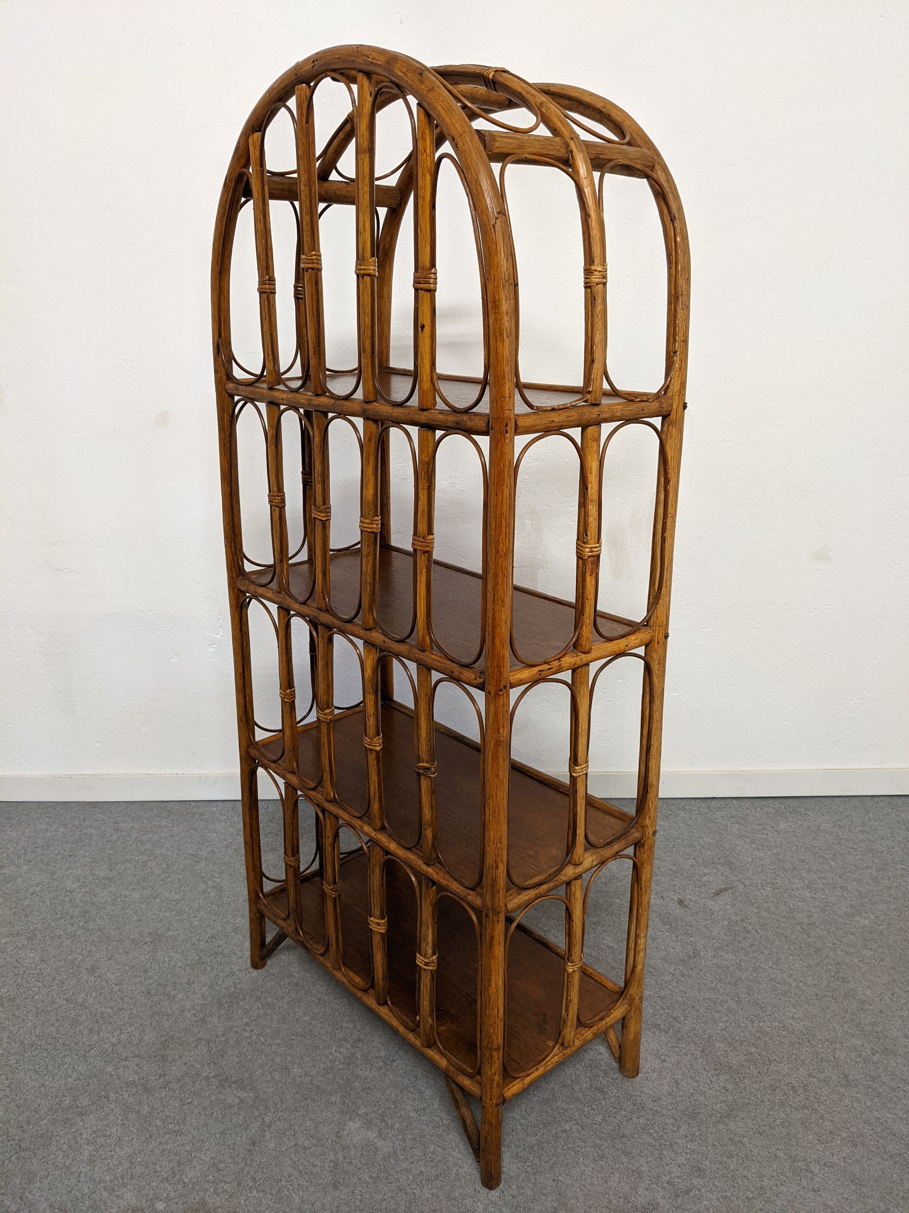 Bamboo and rattan shelves from the 60s/70s