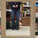 Rectangular mirror with its decorated frame