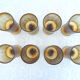 8 amber stemmed glasses