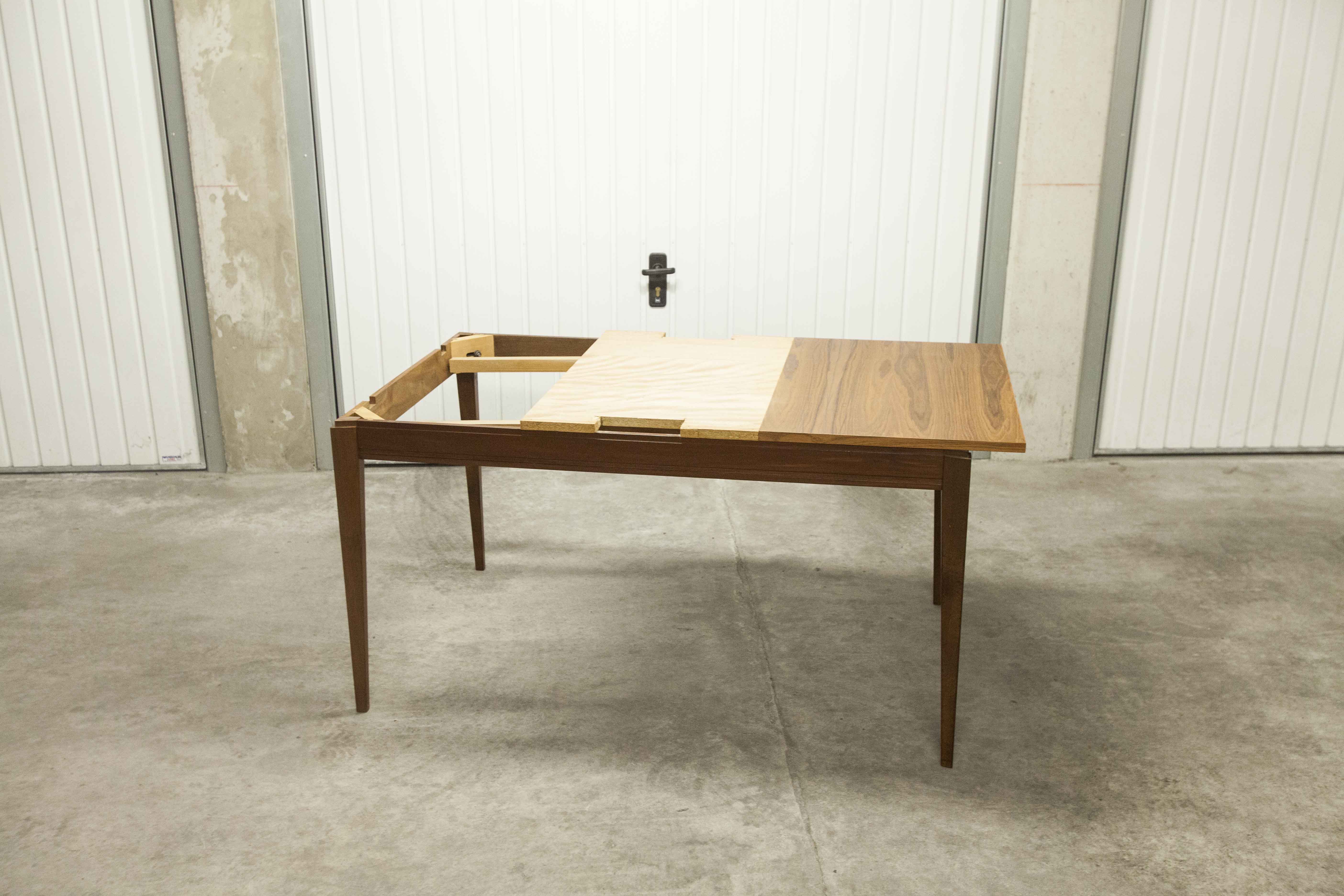 60's rectangular Scandinavian table with extension cords