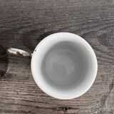 Set of 2 vintage porcelain cups with silver metal stand