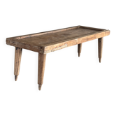 Table basse pieds fuselés en teck ancien upcyclé H35 L104
