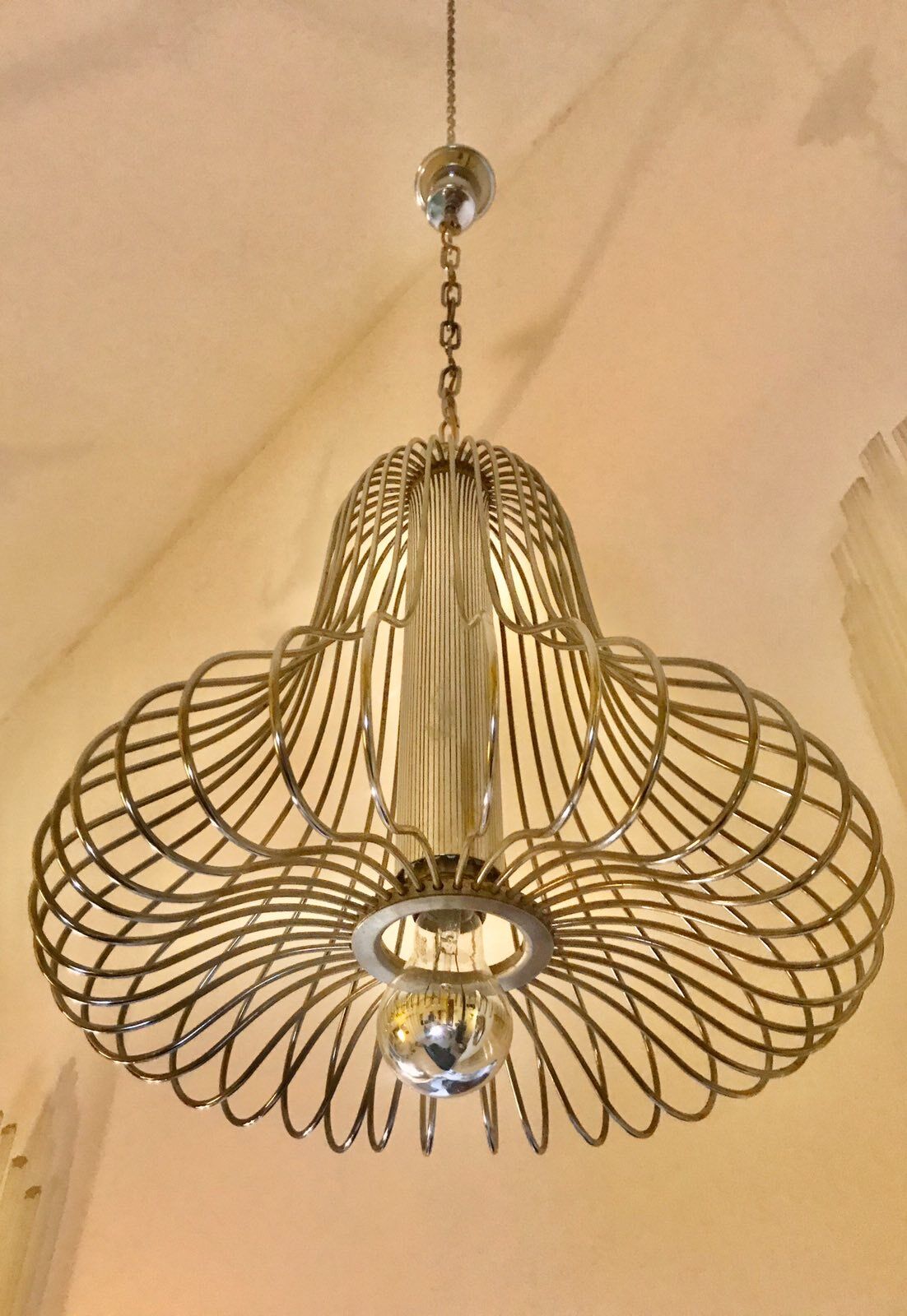 Hanging lamp from Sciolari chrome space age