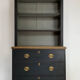 Antique black painted pine bookcase