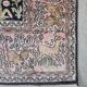 Tapis en soie Qom (soie sur coton) scène de chasse Cachemire 1950s