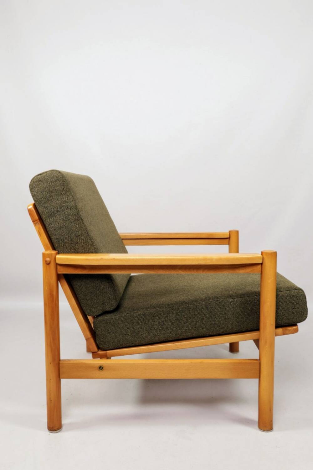 Scandinavian armchair green olive mid century modern design 1960