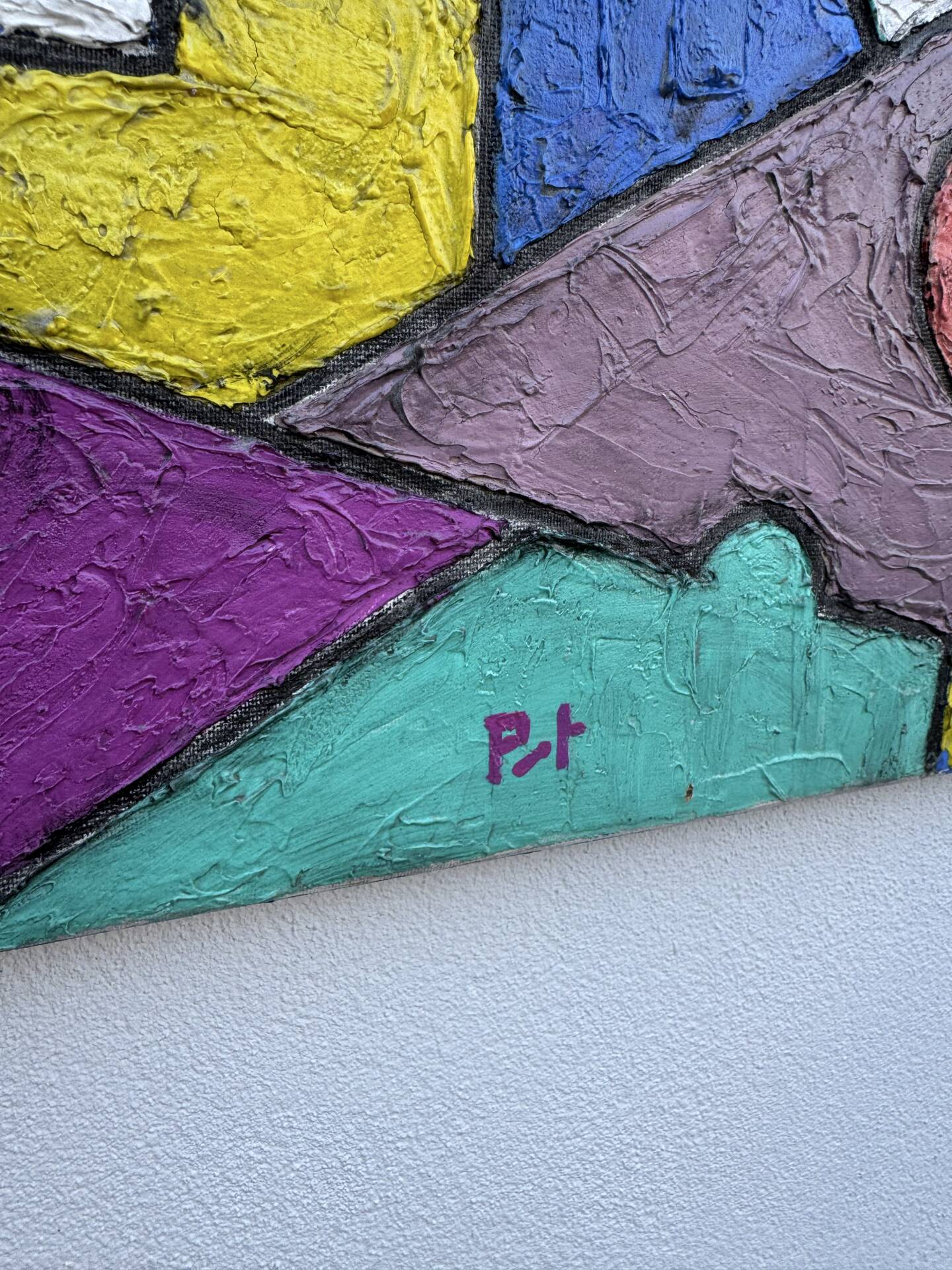 Abstract geometric coloured painting