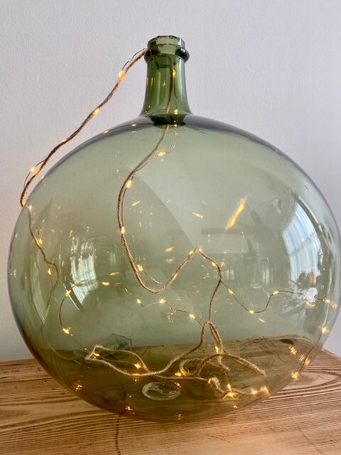 Dame-jeanne cylindrical old approx 15l in blown glass