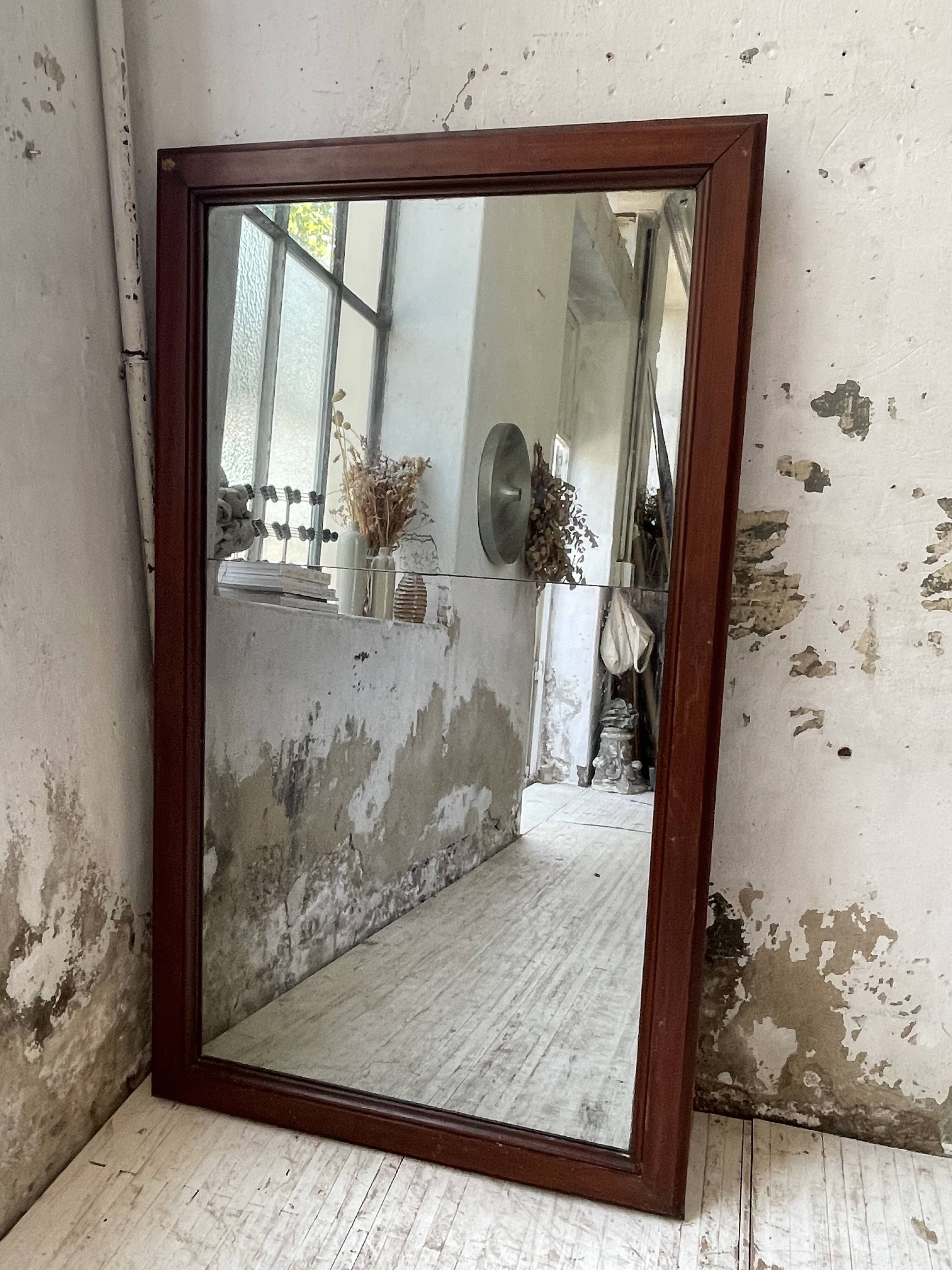 Late 19th century XL wooden mirror