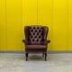 Fauteuil Chesterfield traditionnel anglais en cuir