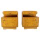 Pair of Art Deco burl wood nightstands, Czechoslovakia, 1940s