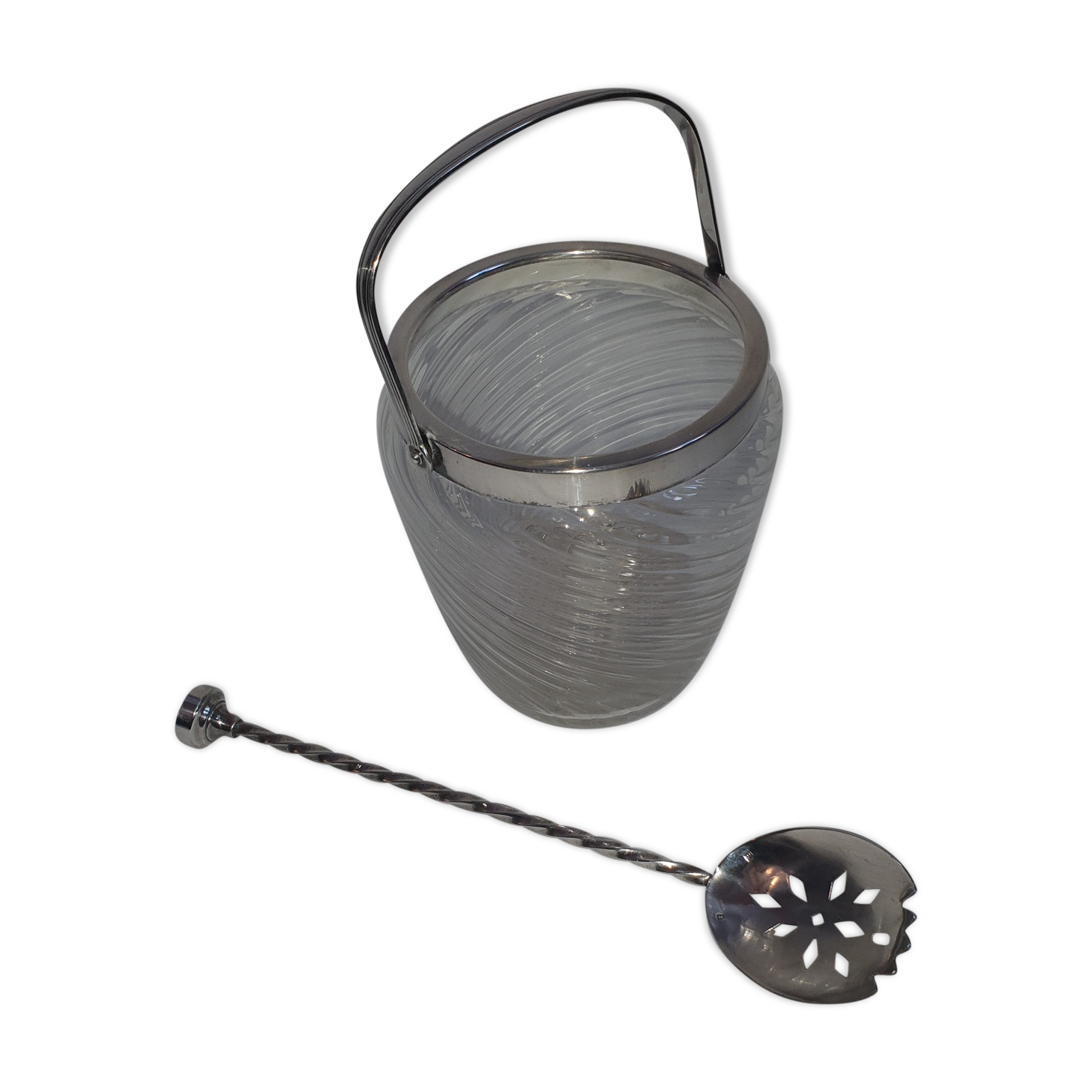 1970 Silver Metal Ice Bucket