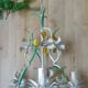 Lustre vintage tôle peinte à fleurs