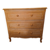 Commode de style Louis XV / Provençal – 3 tiroirs – Patine claire (Ivoire et Miel)