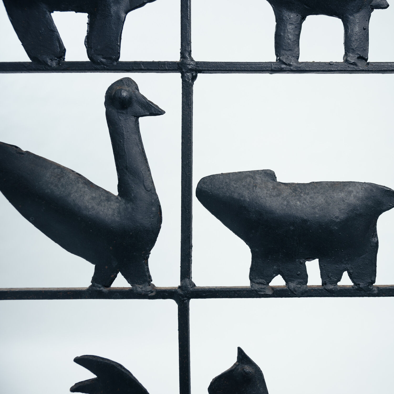 (aft) Atelier des Marolles Touret screen roomdivider wrought iron animals
