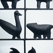 (aft) Atelier des Marolles Touret screen roomdivider wrought iron animals