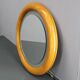 1970s Italian Round Mirror in Wooden Frame with Light